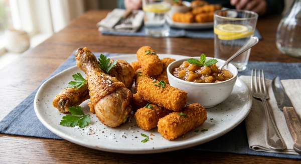 Wo 22 Jul / Goudbruine Kip, Kroketjes en Frisse Appelmoes