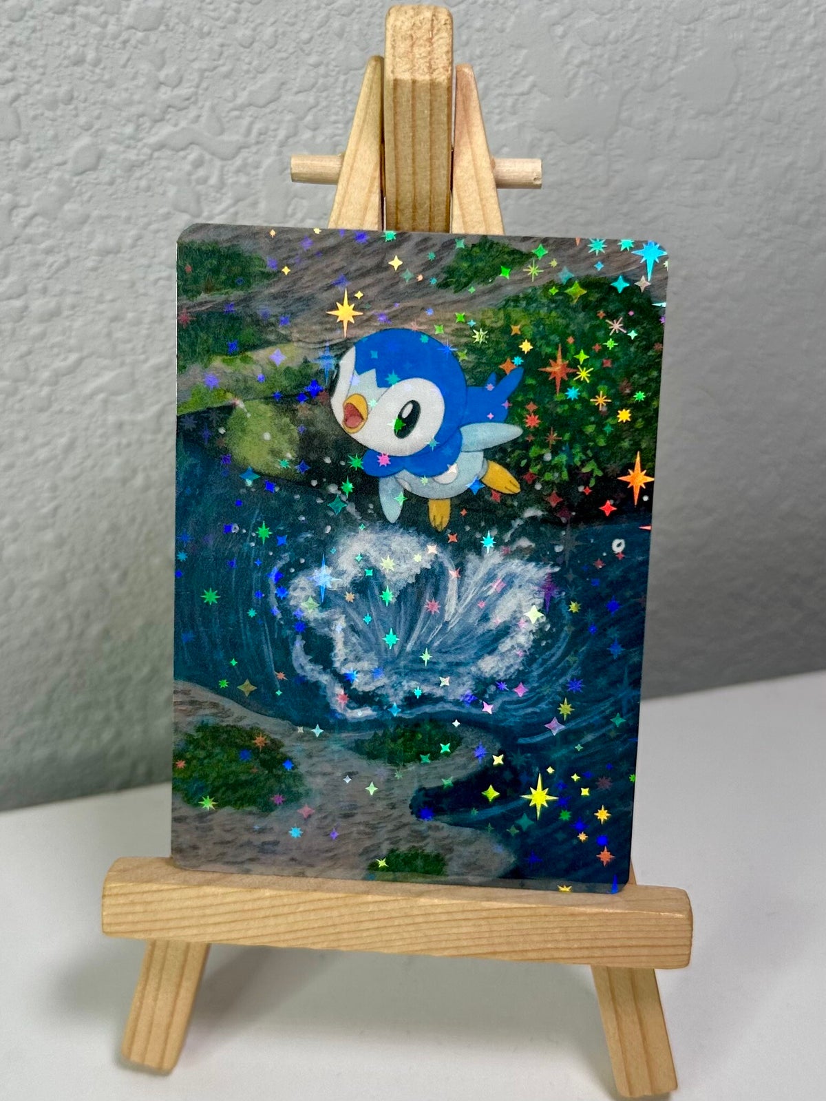pokemon card blue paint Jirachi Painting Process Absolutely love this card, I tried to have the shattered crystals resemble the crystal shell that Jirachi sleeps in. Hope you enjoy . I painted Painting My First Glaceon Pokmon