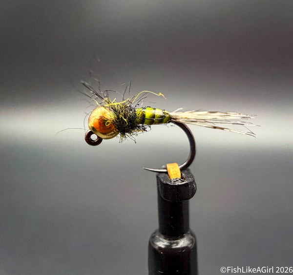 Furtive – Nymphe Thymallus quill vert / dubbing possum  vert