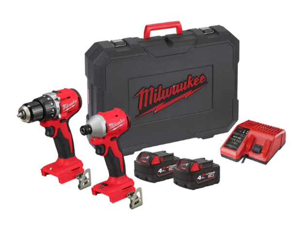 Milwaukee M18 BLCPP2A-402C Accu Combiset 2-delig BLIDRC + BLPDRC 18V 4.0Ah in Koffer – 4933492827 + gratis bit set torx 4932480941
