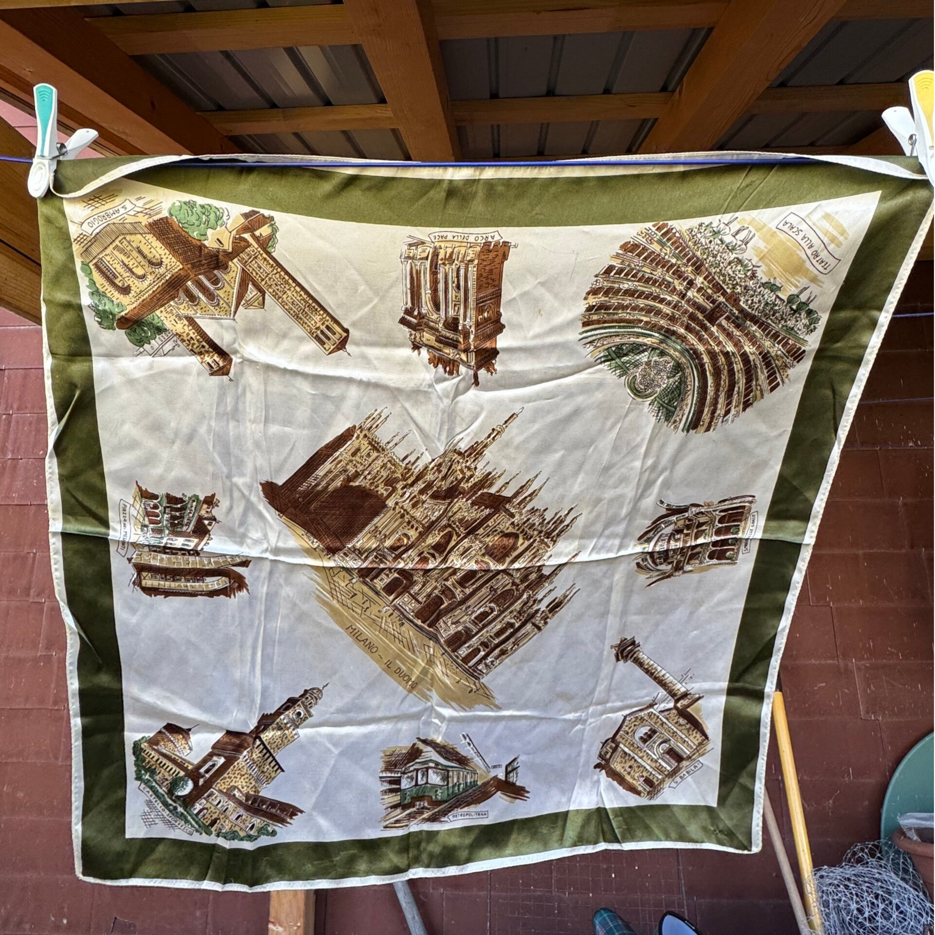 Vintage Schal Souvenier Italien Seide