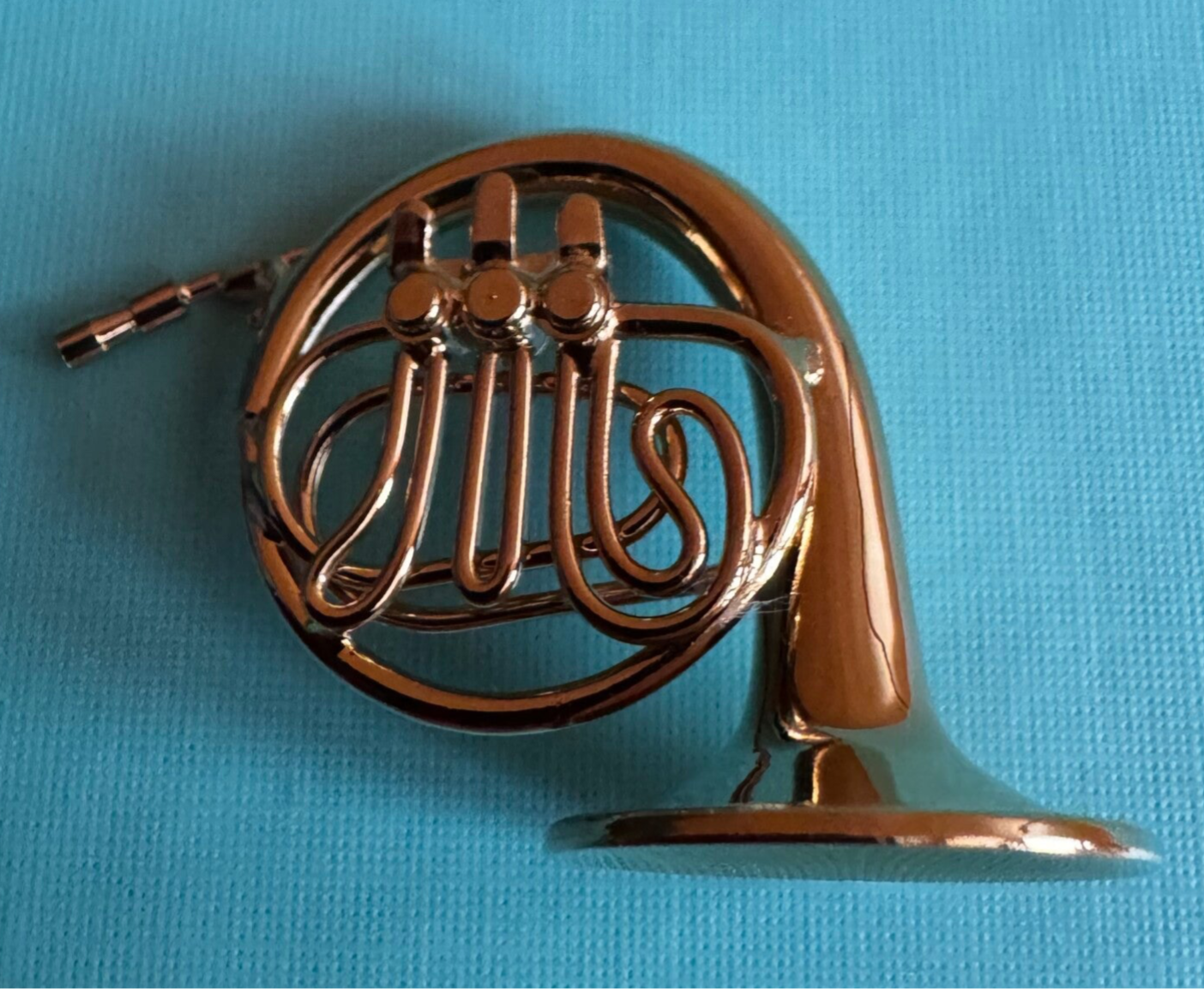 Waldhorn Messing und Kasten mit Leder überzogen