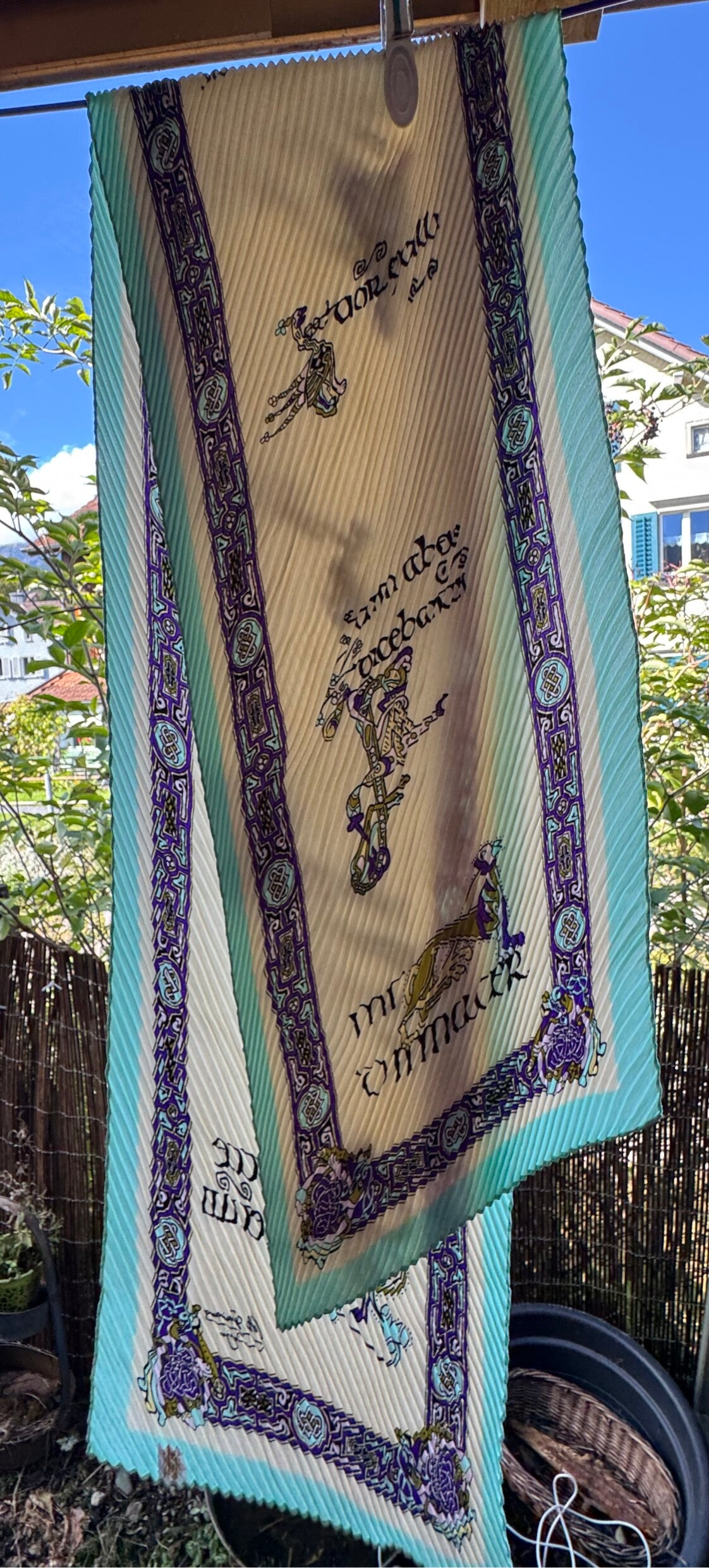 Vintage Schal Keltisch Polyester