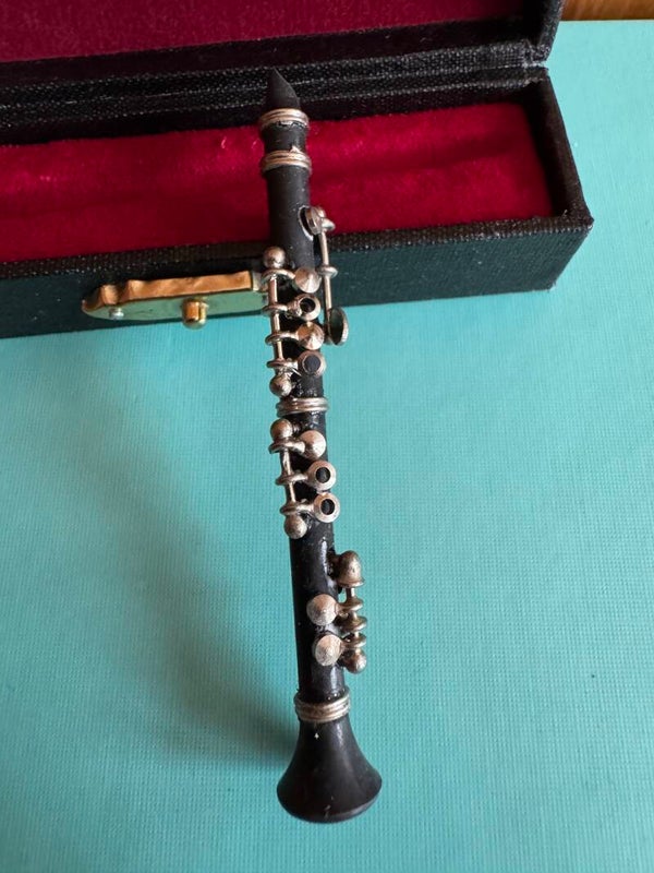 Klarinette mit Kasten mit Leder überzogen