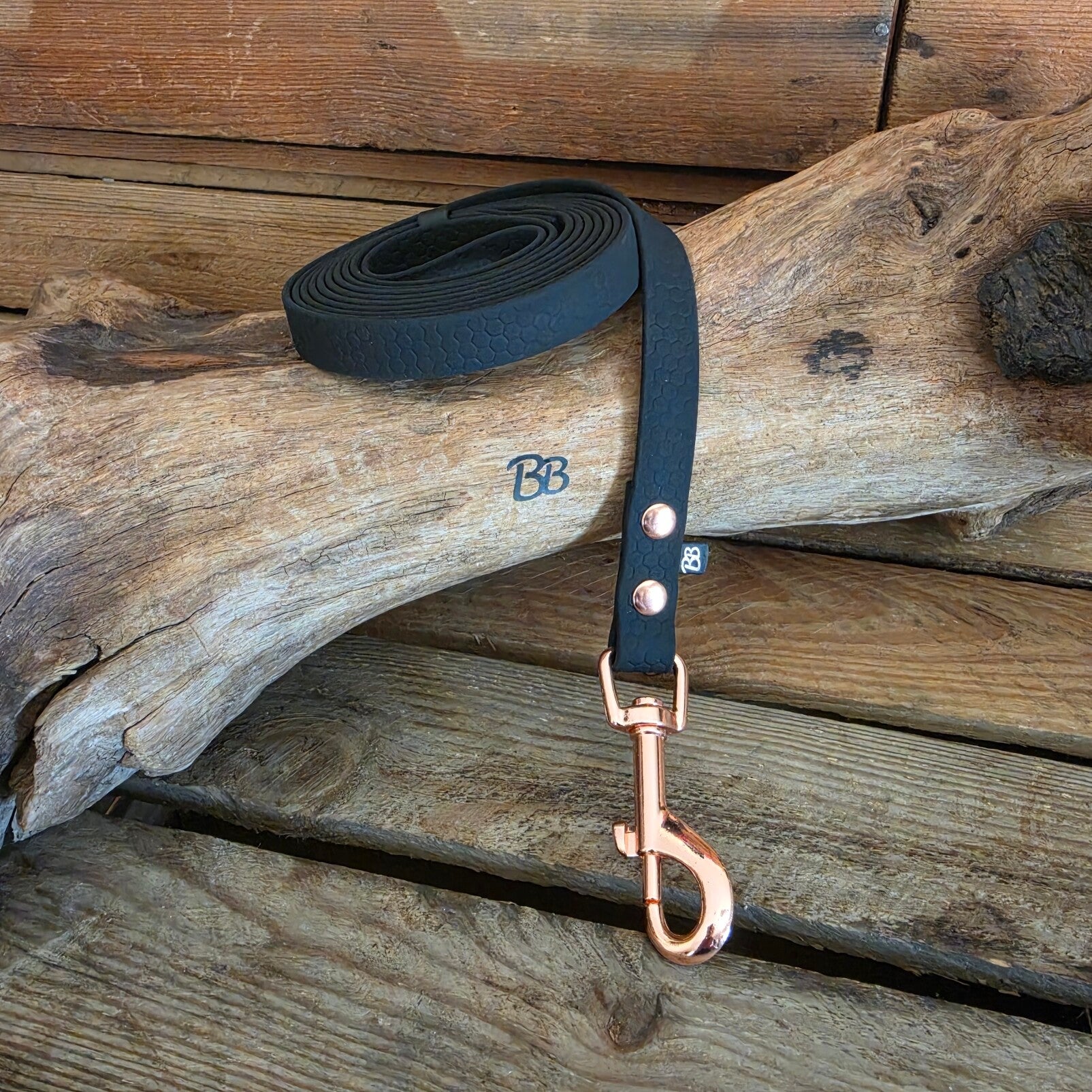 SALE - Lichte Grip grondwerklijn - Rosegoud - 16mm - met handvat - Zwart - 2,25 meter