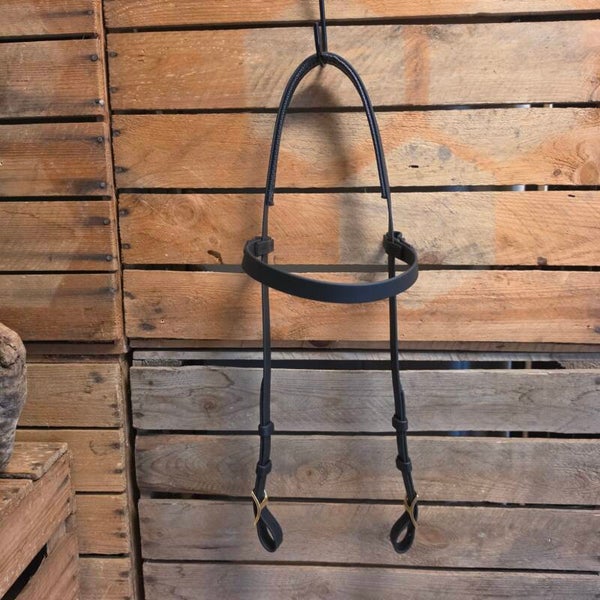 SALE - By Baukje - Beta BioThane® Clickbridle - Cob - Messing - Zwart