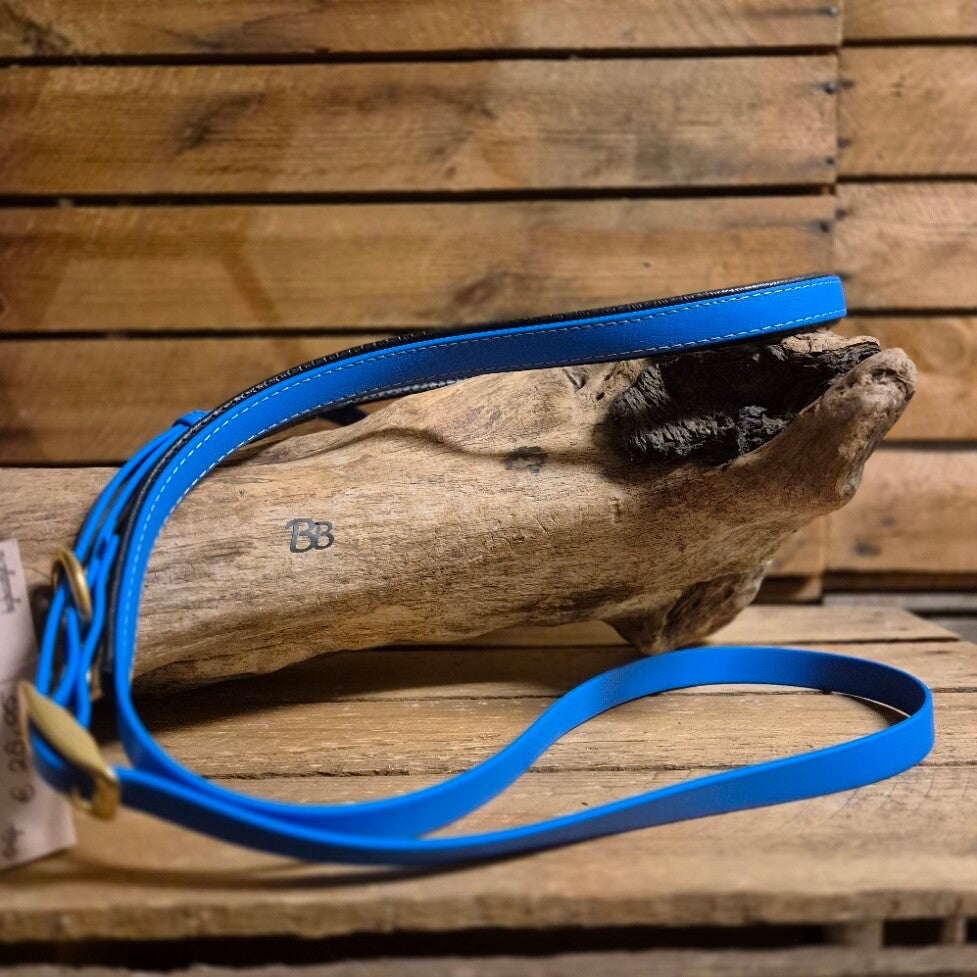 SALE - By Baukje - Beta BioThane® Balansteugel 16mm met Foam - Blauw - Messing - Cob-Full