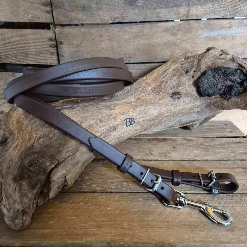 SALE - By Baukje - BioThane® Westernteugels - BioThane® Split Reins - Super Heavy - Donkerbruin  2,4 meter