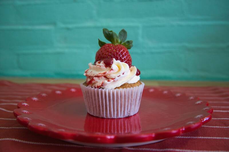 Aardbeien cupcake