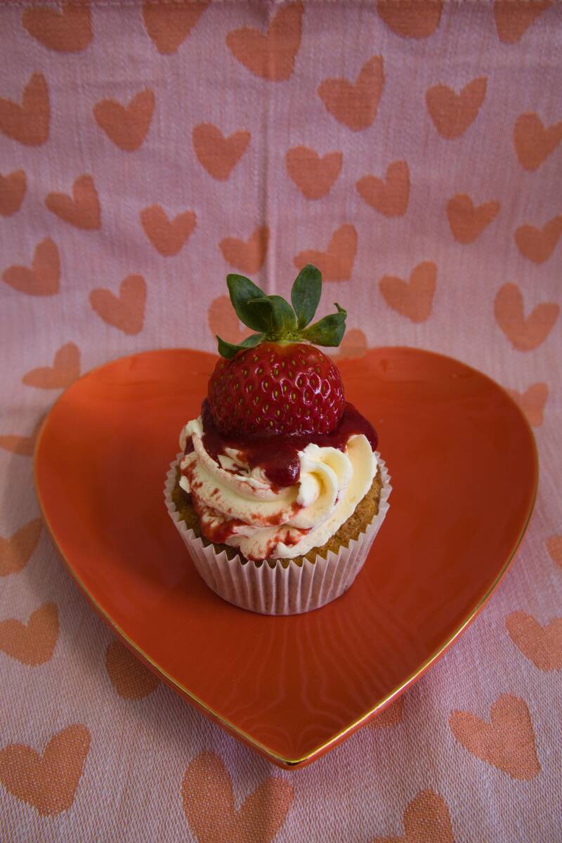 Aardbeien cupcake