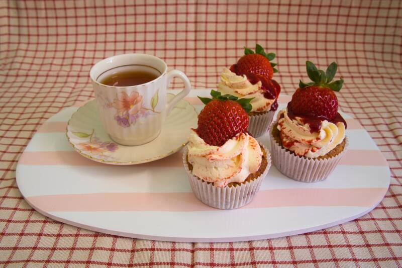 Aardbeien cupcakes