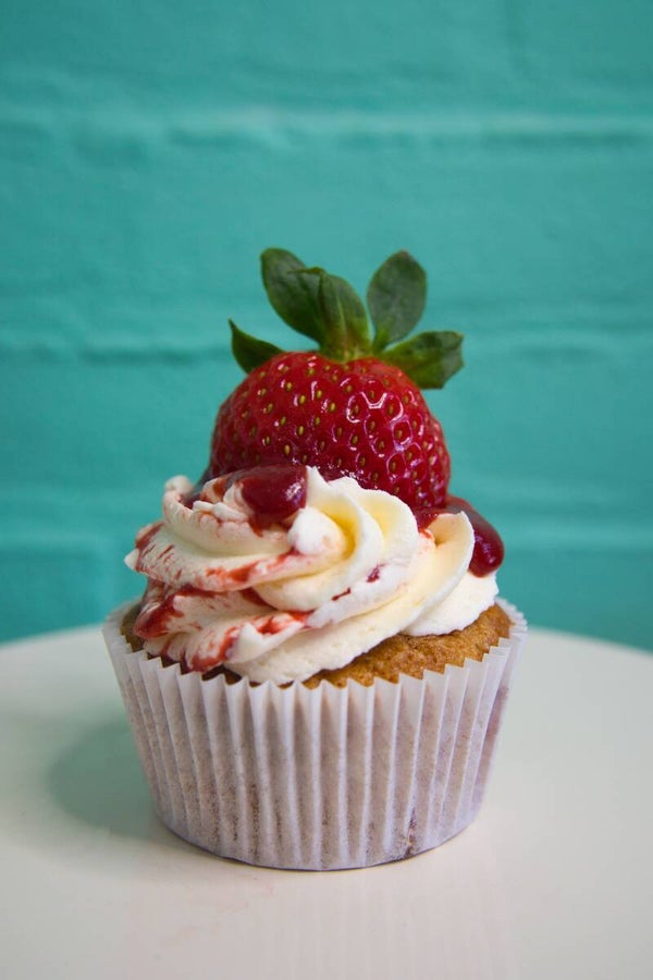 Aardbeien cupcake