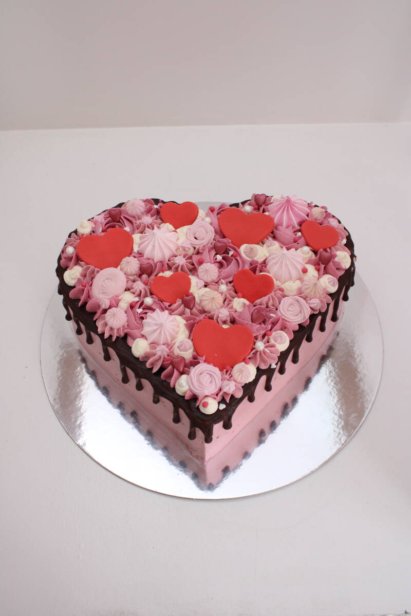 Dripcake in hartvorm