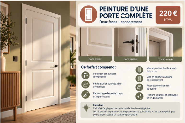 Peinture complète d'une porte