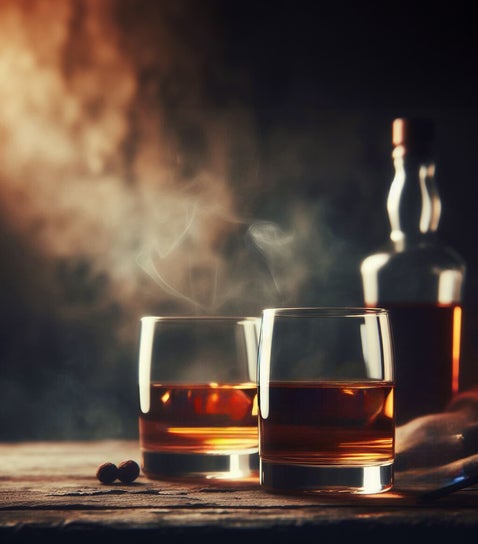 Whiskygläser und Whiskyflasche