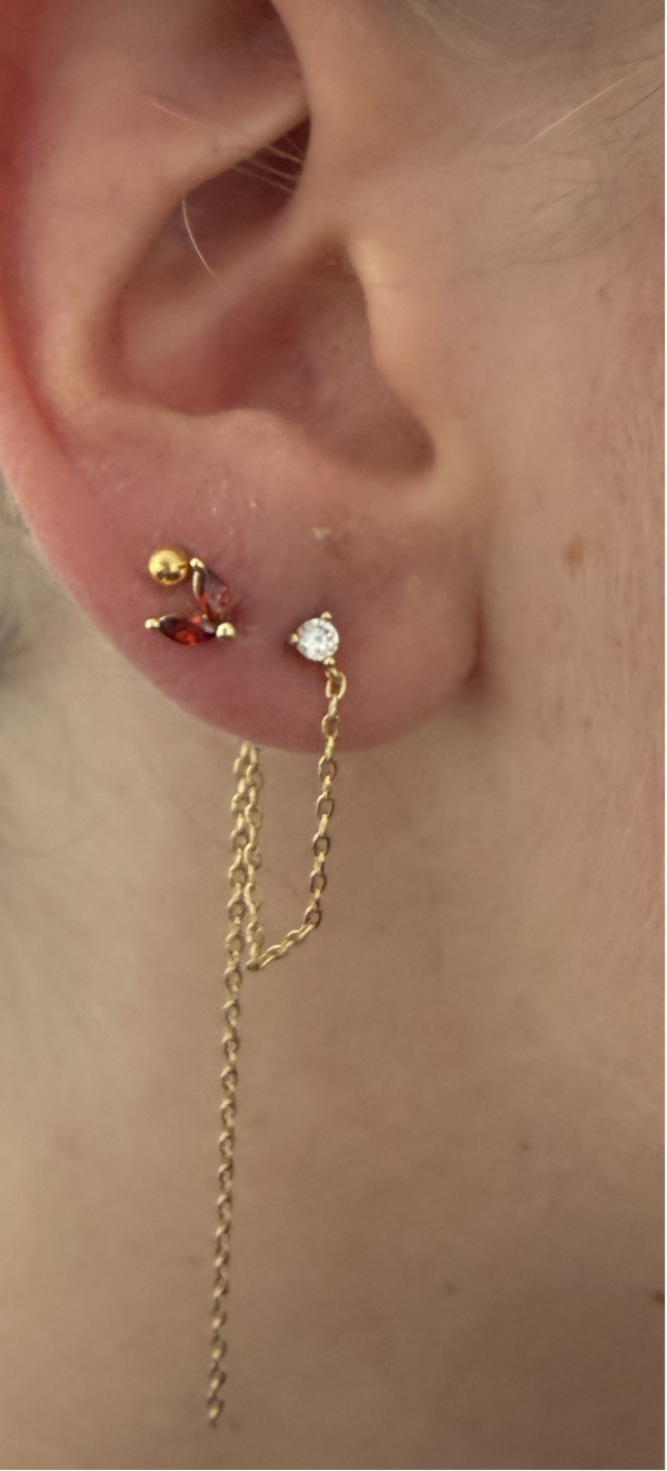 Long elegant gold stud chain