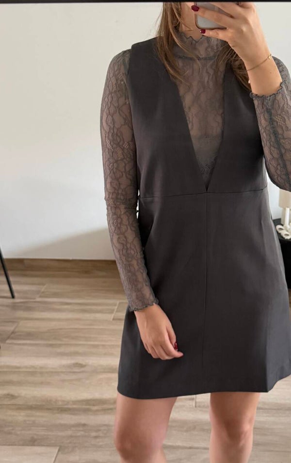Suzanne Lace top - grey