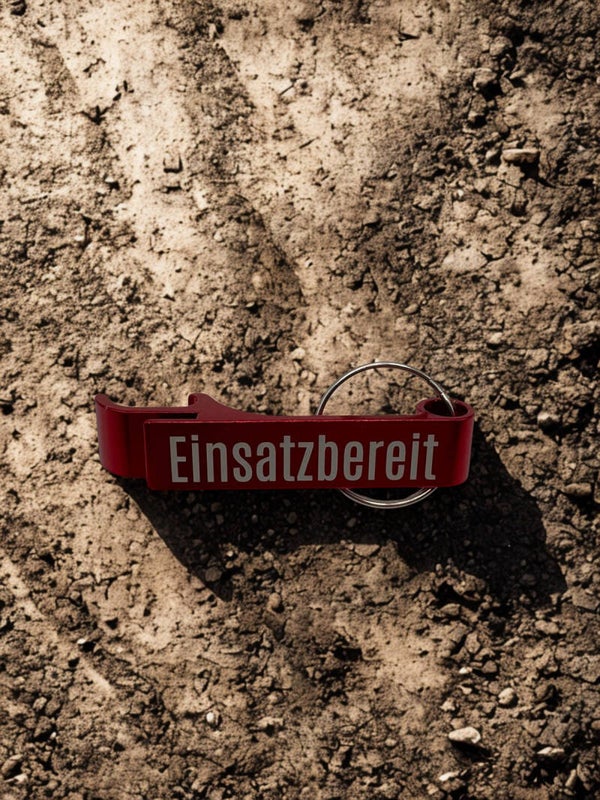 Flaschenöffner Einsatzbereit, Geschenk Polizei Feuerwehr, Schlüsselanhänger Rettungskräfte Sanitäter, Kapselheber Metall, Blaulicht