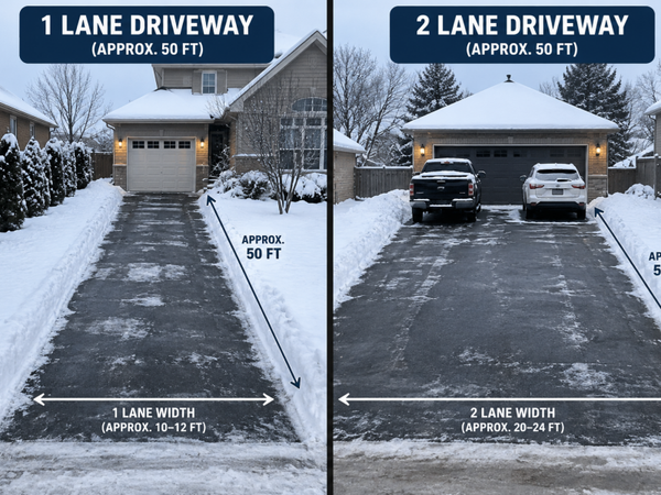 on call service for 1-2 lane driveways (up to 50ft in length)