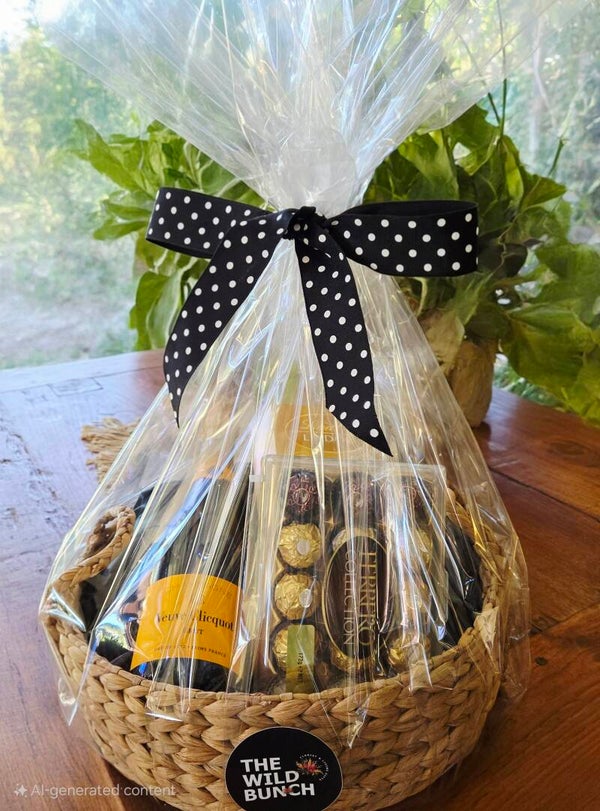 Classic French Champagne Of Your Choice & Chocolate In A Water Rush Basket/Hamper