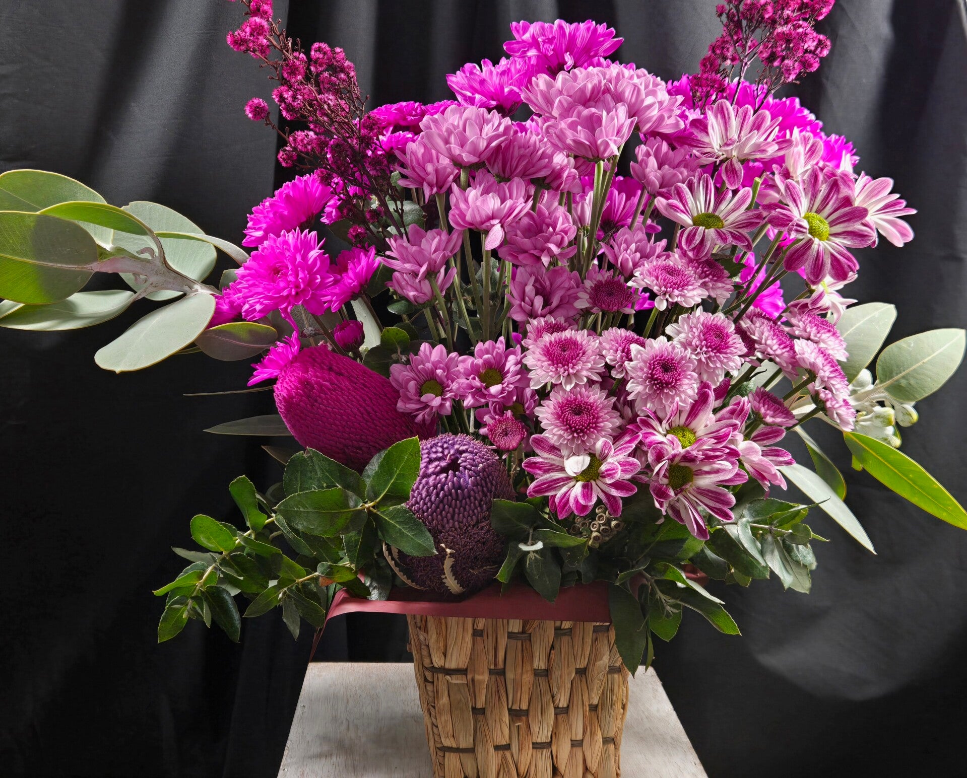 💜 Pretty Little Drama Basket Native & Soft Bloom Arrangement 💜