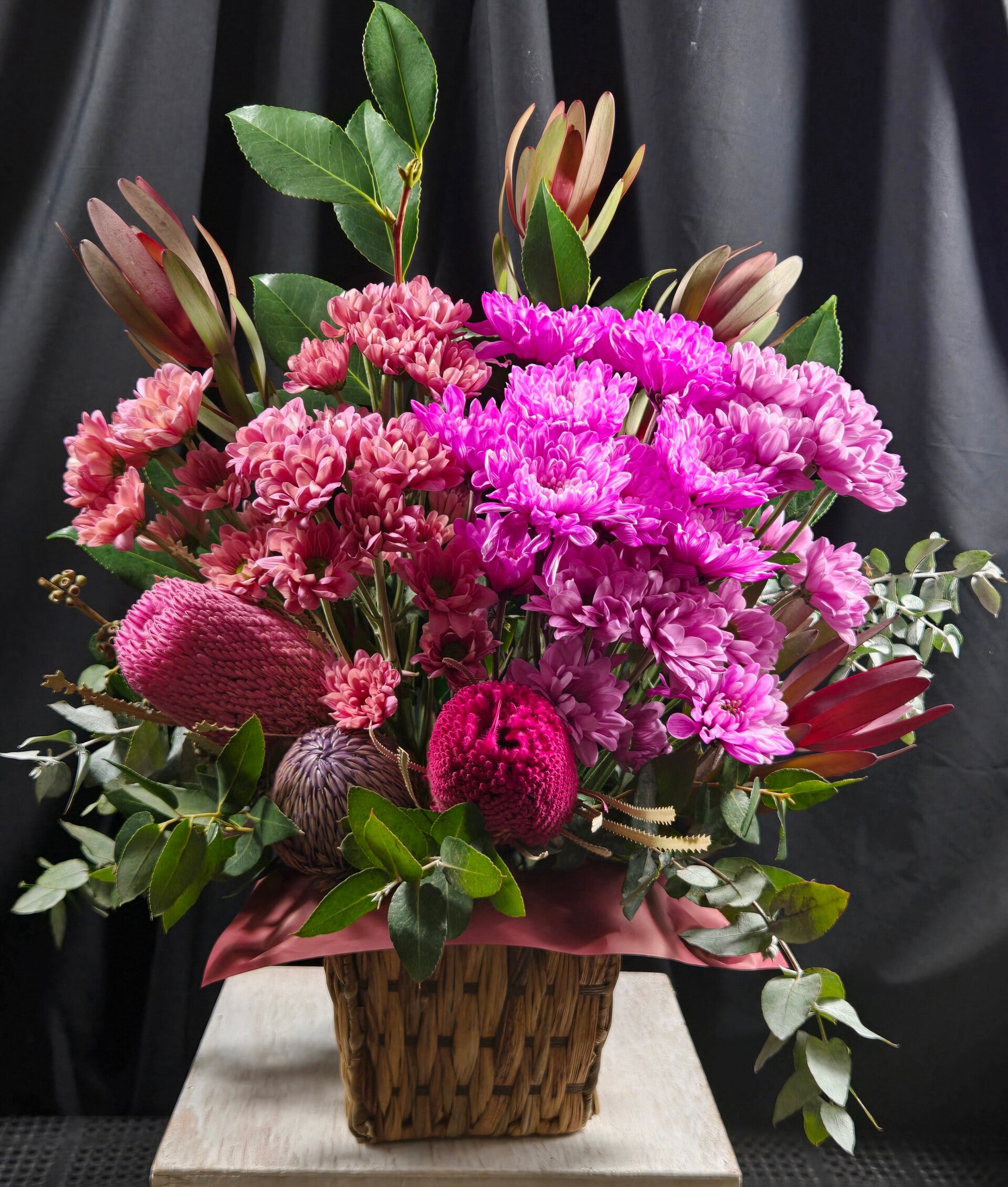 💜 Pretty Little Drama Basket Native & Soft Bloom Arrangement 💜
