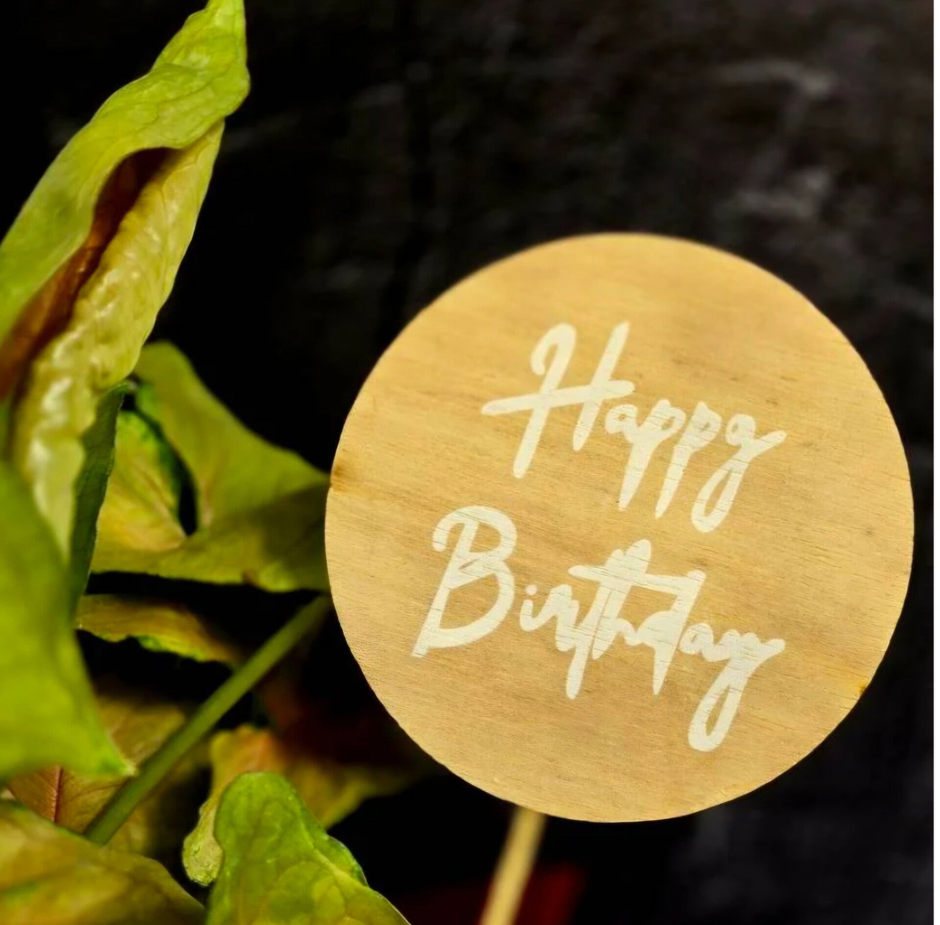 Happy Birthday Plaque/ Pick