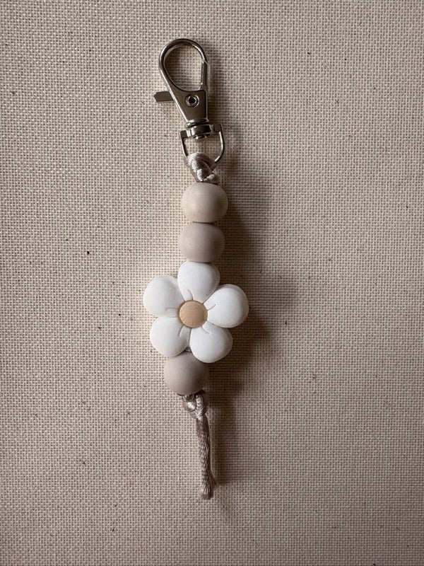 Sleutelhanger Wit Bloemetje
