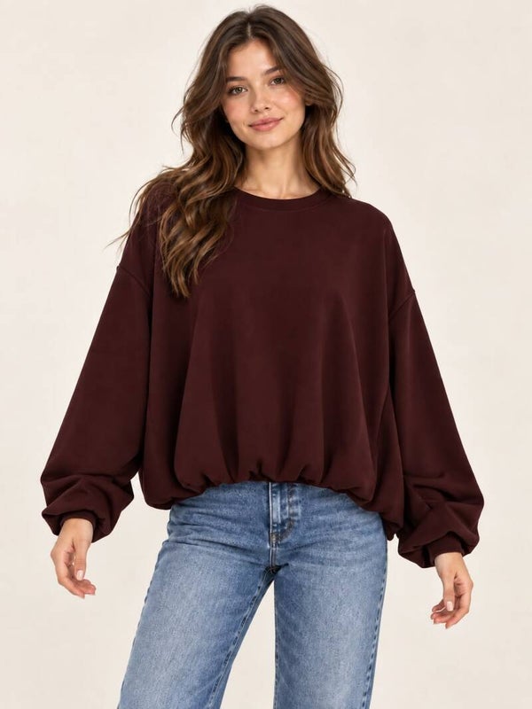 Toffe dubbele trui aubergine 256