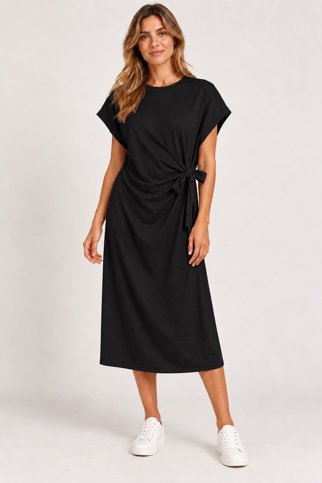 Elegant kleed met strik zwart