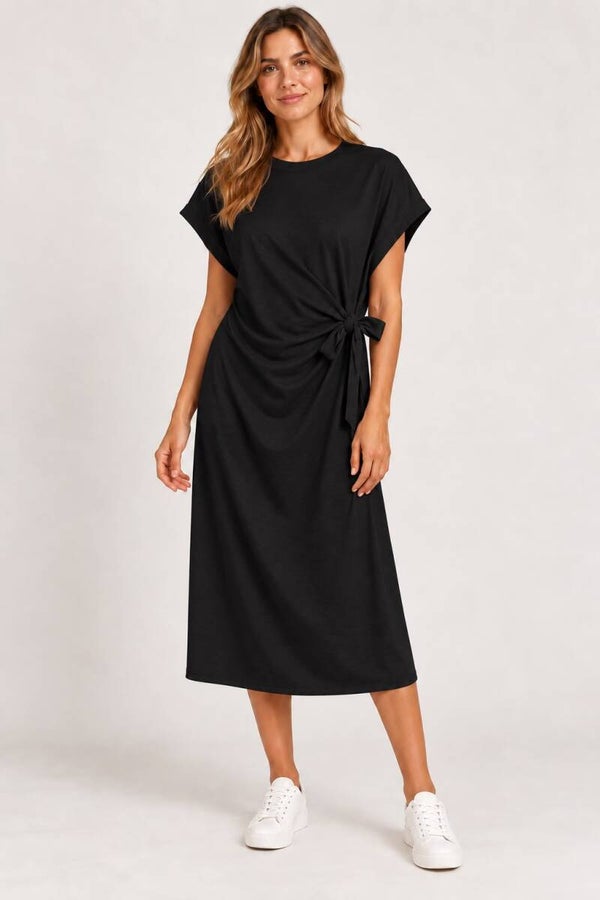 Elegant kleed met strik zwart