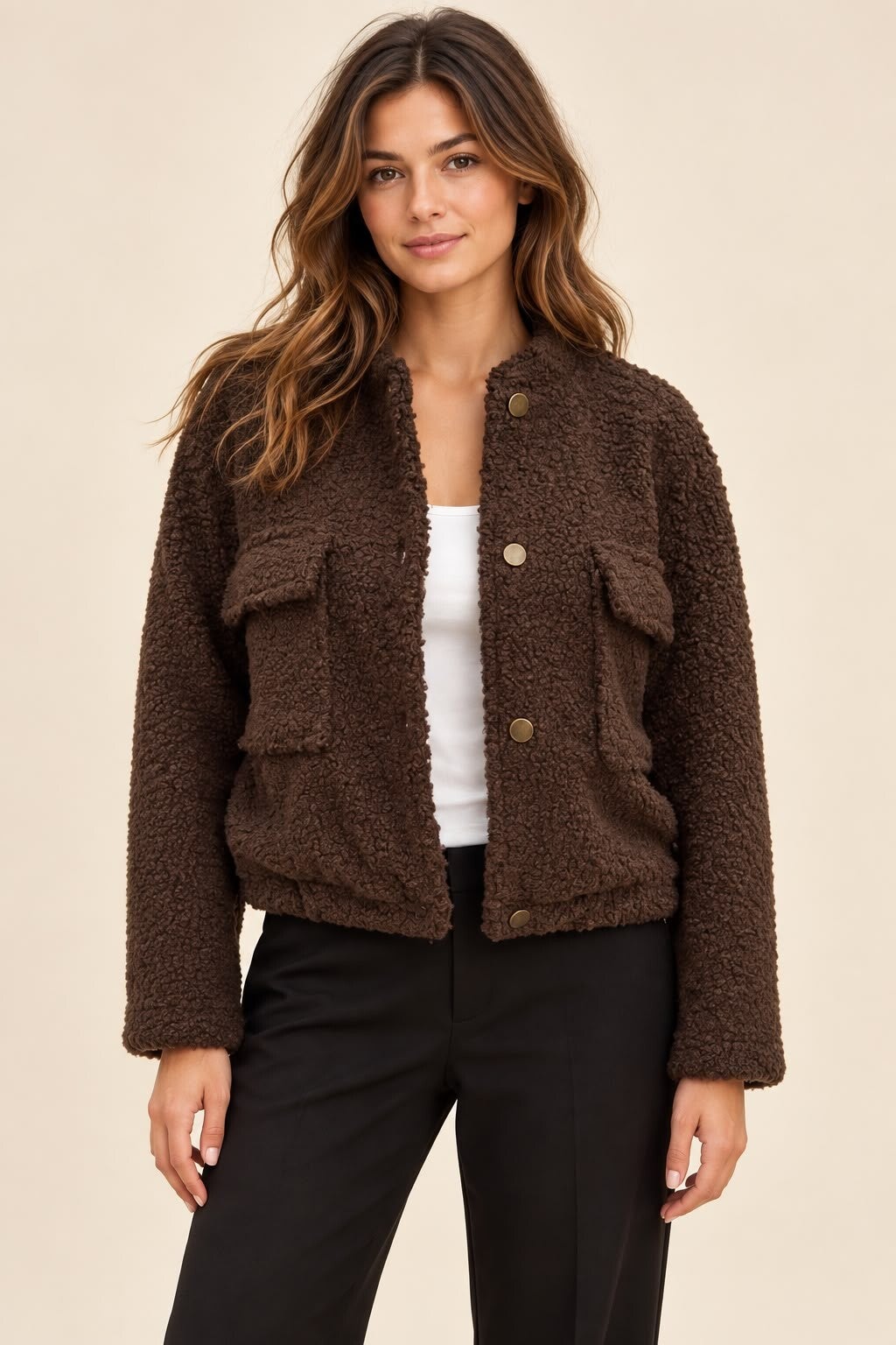 Bruine teddy jas 5