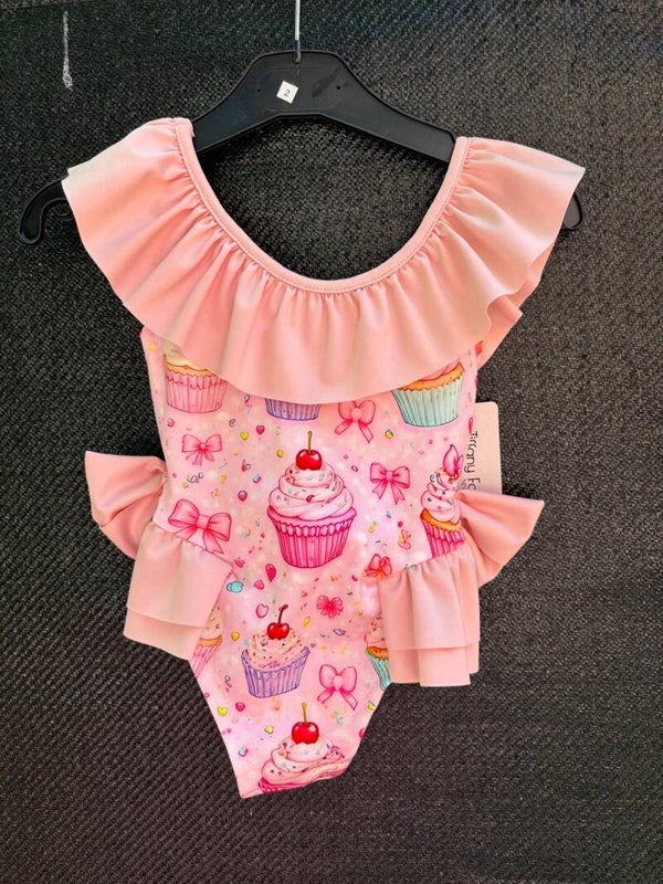 Heel mooie badpak met cupcake roze