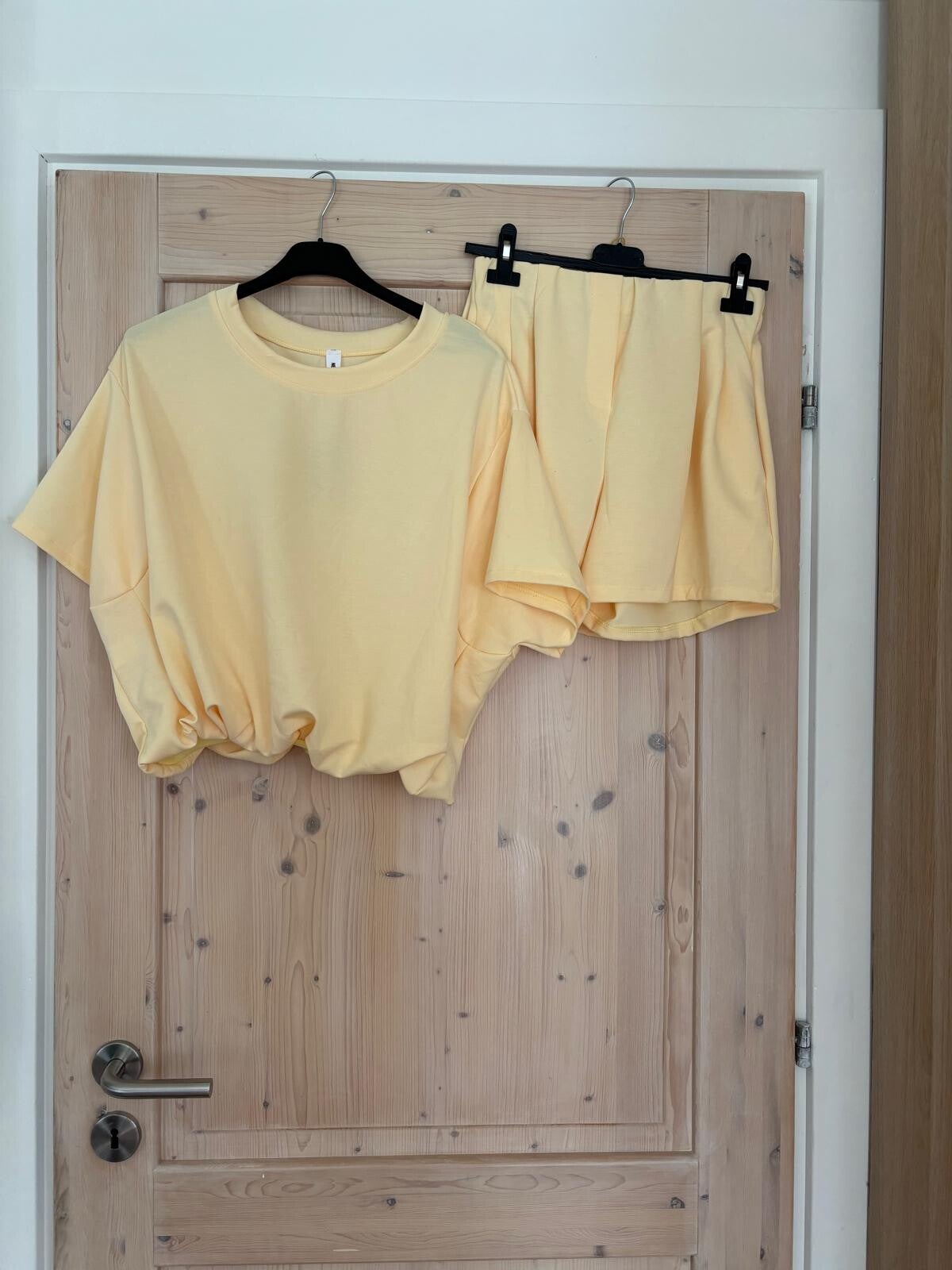 Toffe casual set met short geel 182