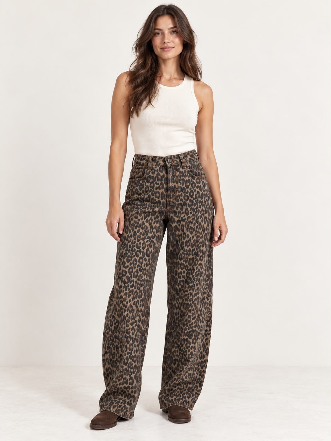 Mooi jeans met pantermotief 261
