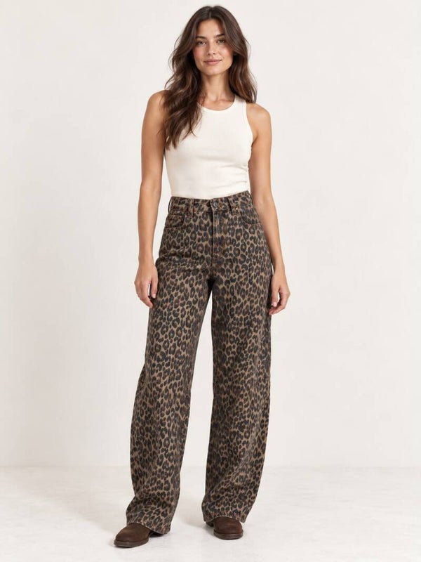 Mooi jeans met pantermotief 261