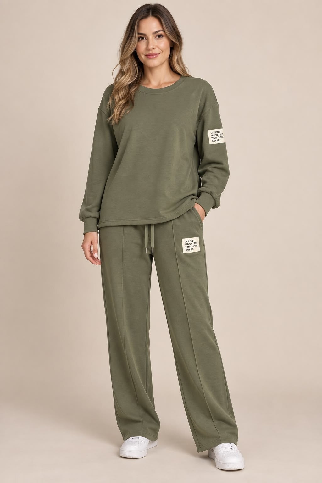 Mooie set kaki label 218