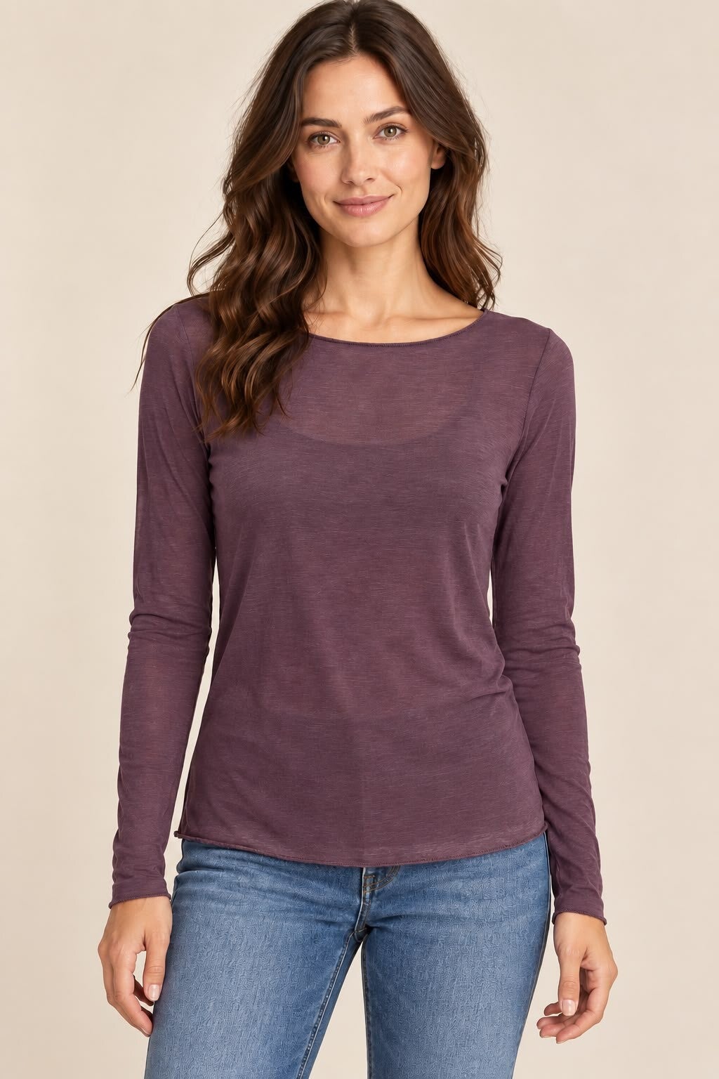 Cashmere top paars 233