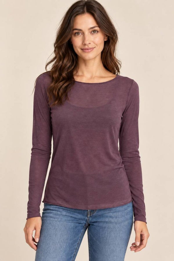 Cashmere top paars 233