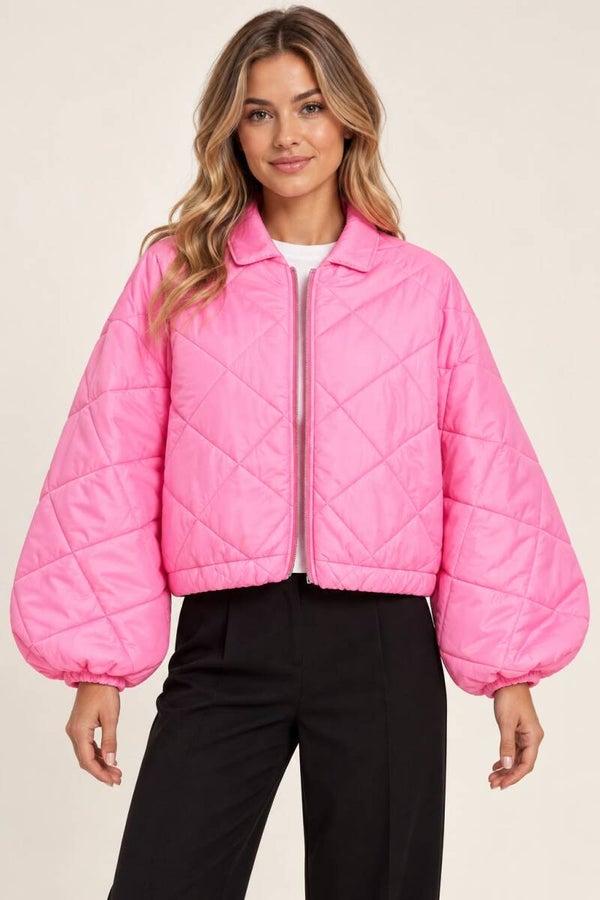 Hele toffe jas met brede mouwen roze