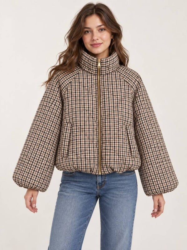 Jas met ruit bruin/zwart 246