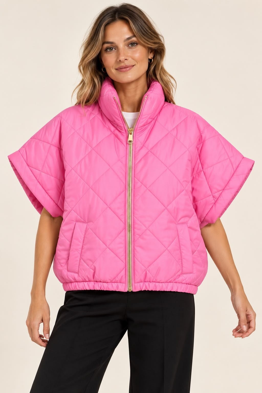 trendy roze bodywarmer
