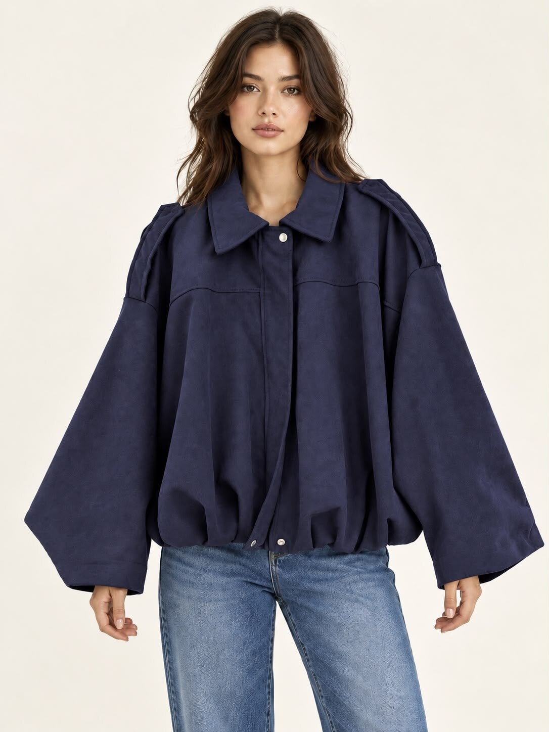 Oversizde daine jas donkerblauw 243