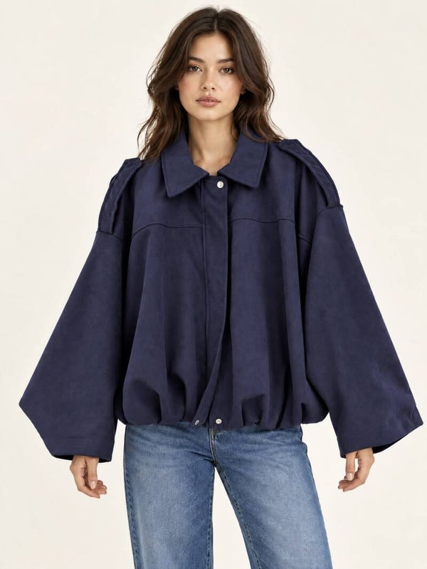 Oversizde daine jas donkerblauw 243