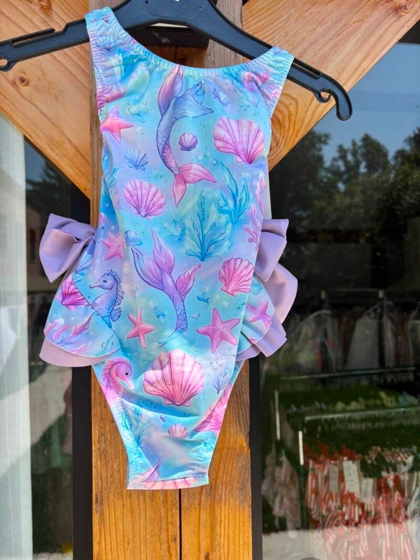 Heel mooi badpak blauwe schelp