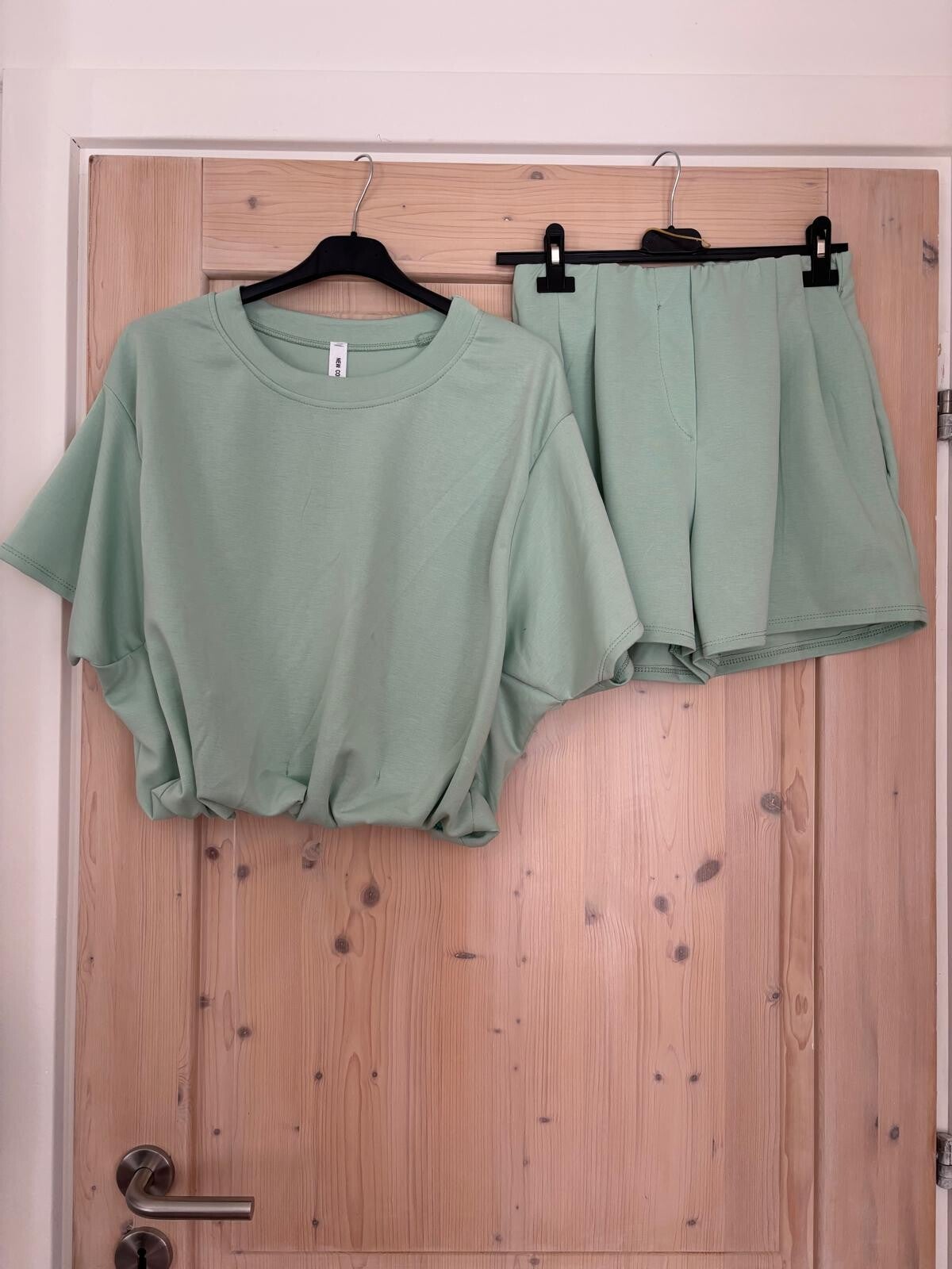 Toffe casual set met short groen 186