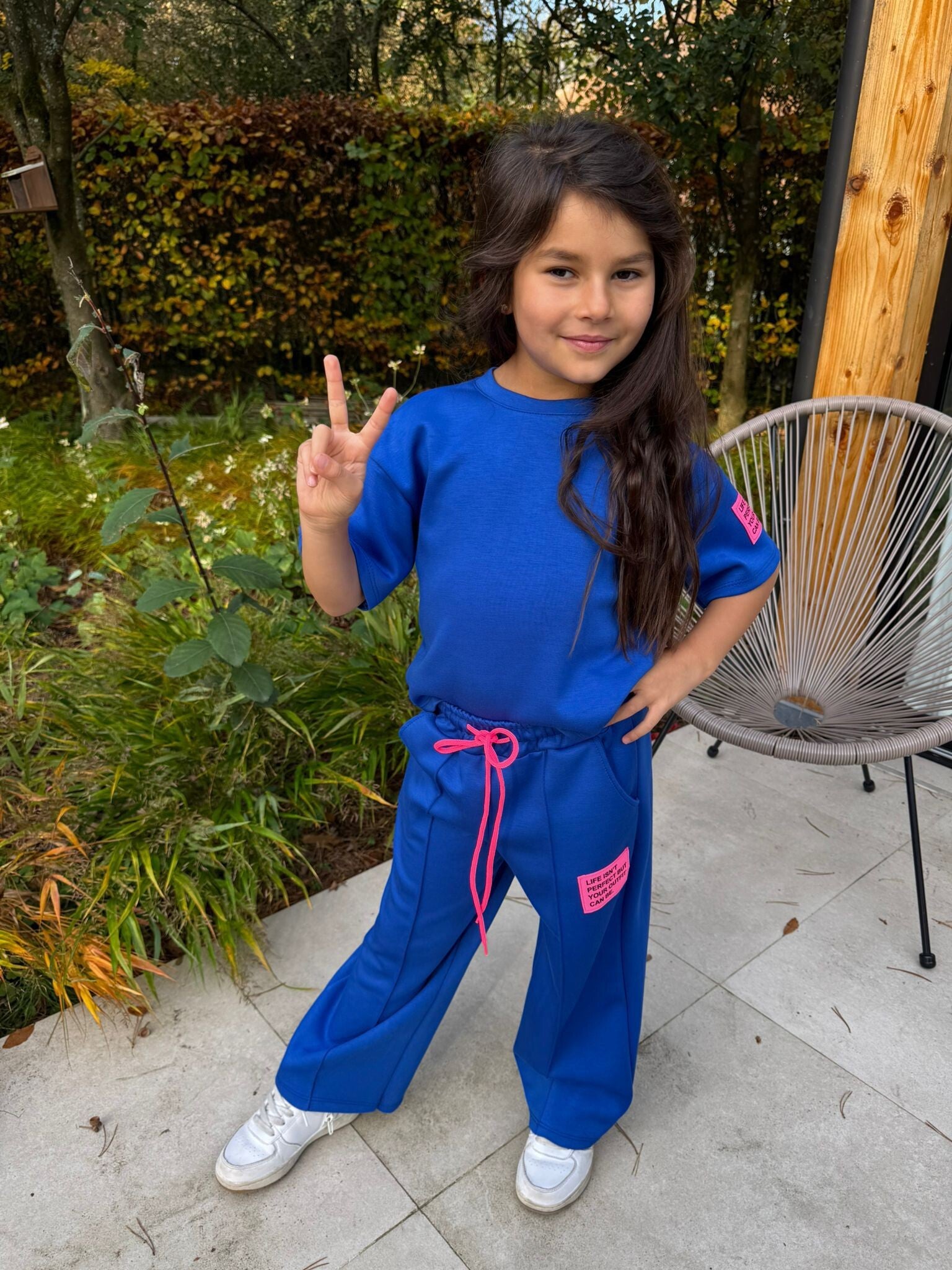 trendy kinderset blauw