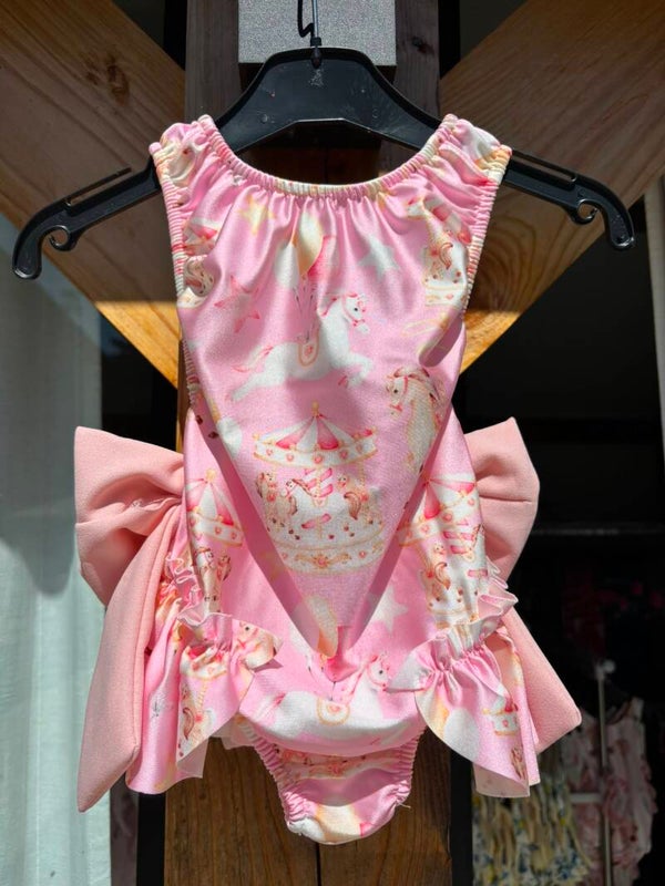 Leuk badpak roze paardenmolen