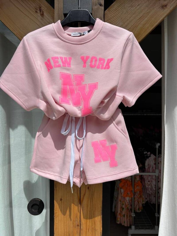 Hele mooie crop set licht roze