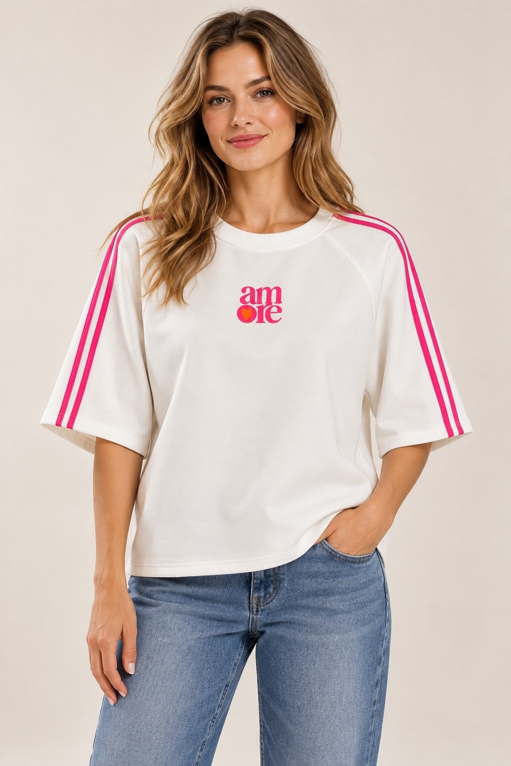 Hele mooi shirt wit/roze